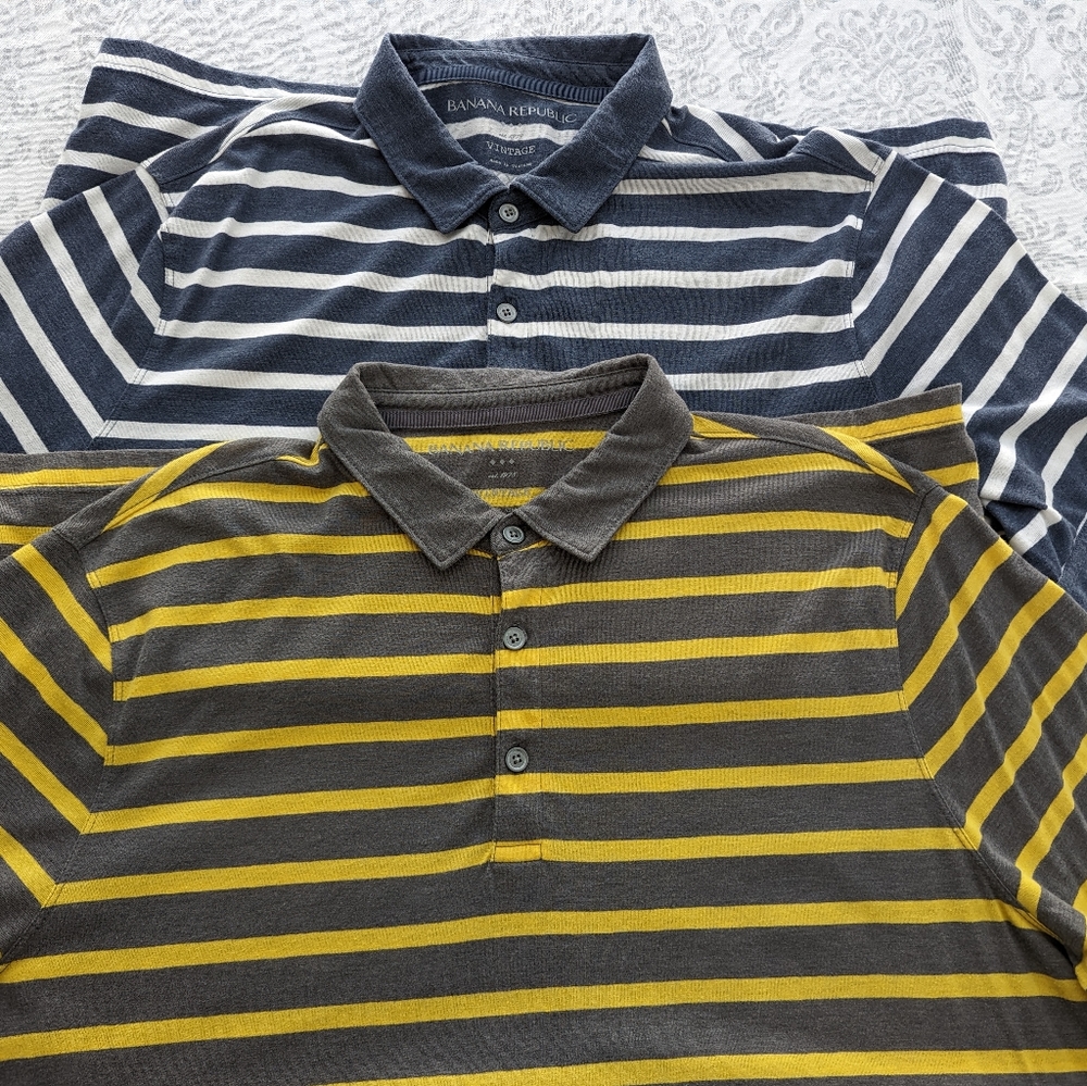 2 BANANA REPUBLIC VINTAGE POLO SHIRTS - Picture 2 of 3